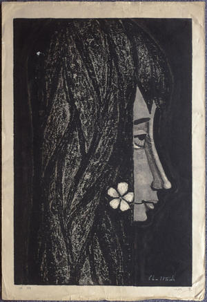 Ikeda Shuzo: No 388 Girl With Flower in Mouth - Japanese Art Open Database
