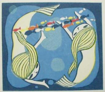 Ikeda Shuzo: Two mermaids — 二人の人魚 - Japanese Art Open Database