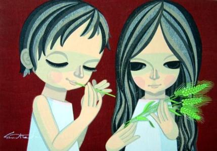 Ikeda Shuzo: Wheat-straw whistle — 麦笛 むぎぶえ - Japanese Art Open Database
