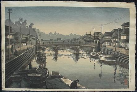 風光礼讃: Nagashima Bridge, Yokohama - Japanese Art Open Database