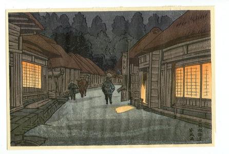 風光礼讃: Village night scene - Japanese Art Open Database