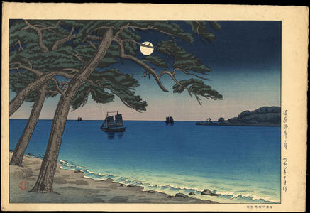 風光礼讃: The Moon from Suma Beach — 須磨海岸の月 - Japanese Art Open Database