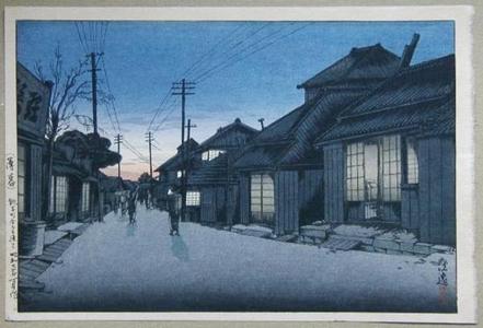 風光礼讃: Twilight in Imamiya Street, Choshi - Japanese Art Open Database