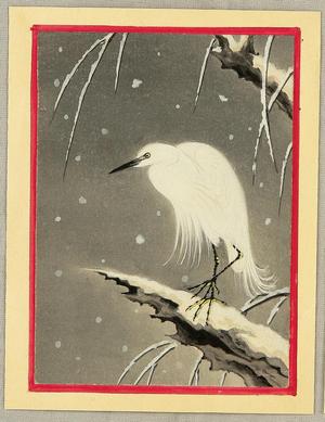 Ito Nisaburo: Heron on a Snowy Night - Japanese Art Open Database