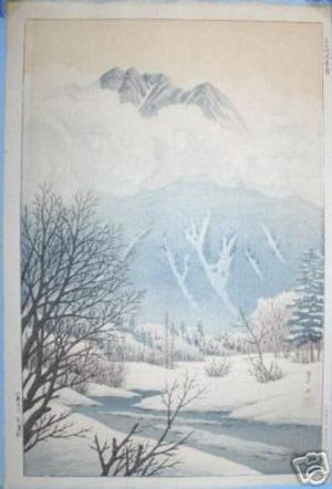 Henmi Takashi: Spring Snow at Jokochi- or Kamikochi - Japanese Art Open Database