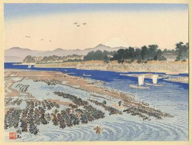 Jokata Kaiseki: Benten Island and Mt Fuji - Japanese Art Open Database