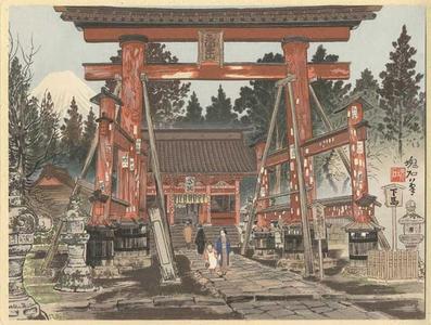 Jokata Kaiseki: Fuji Northern Entrance- Asama Shrine — 富士山北口浅間神社と富士 - Japanese Art Open Database