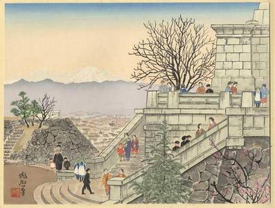 Jokata Kaiseki: Fuji from Maitsu Castle- Fuji from Kofu Park — 舞鶴城からの富士 - Japanese Art Open Database