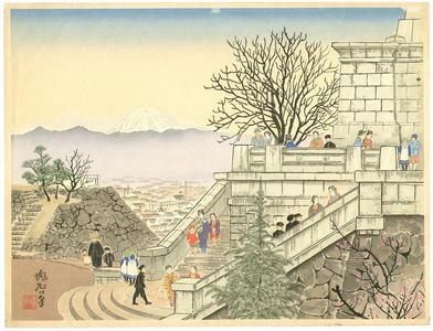 Jokata Kaiseki: Fuji from Maitsu Castle- Fuji from Kofu Park — 舞鶴城からの富士 - Japanese Art Open Database