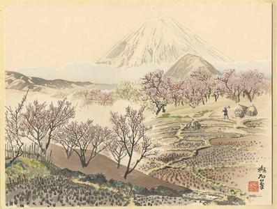 Jokata Kaiseki: Fuji from a Shimosoga Plum Orchard — 小田原梅園からの富士 - Japanese Art Open Database