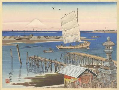 Jokata Kaiseki: Mt Fuji from the Seashore of Kisarazu - Japanese Art Open Database
