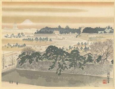 Jokata Kaiseki: The Tokyo Imperial Palace and Mt Fuji — 皇居からの富士 - Japanese Art Open Database