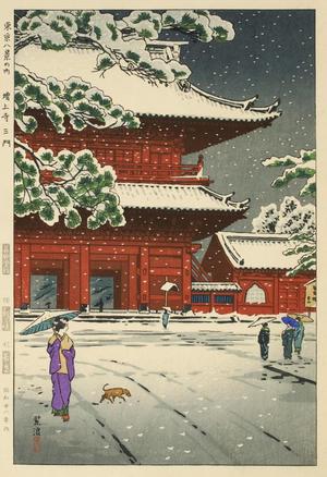 Kasamatsu Shiro: The Main Gate of Zojoji Temple - Japanese Art Open Database