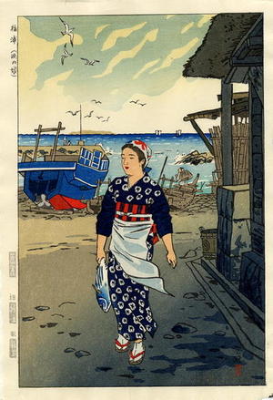 Kasamatsu Shiro: Girls on the Shore, Fukuura- Fukuura Hama no Musume - Japanese Art Open Database