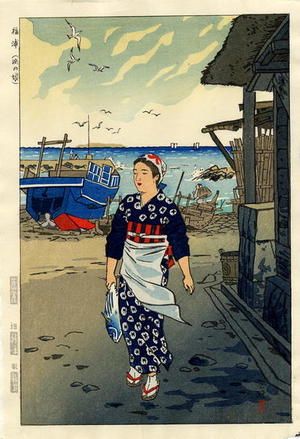 笠松紫浪: Girls on the Shore, Fukuura- Fukuura Hama no Musume - Japanese Art Open Database