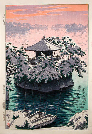 Kasamatsu Shiro: Snow In Matsushima, Matsujima - Japanese Art Open Database