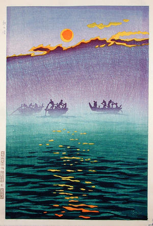 笠松紫浪: Waves in the Morning - Japanese Art Open Database
