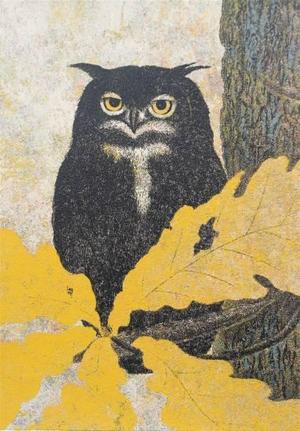 Katsuda Yukio: No 118- Owl — 梟 - Japanese Art Open Database