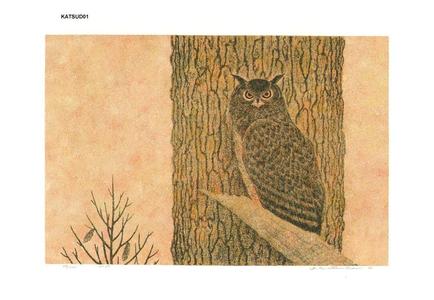 Katsuda Yukio: No 69- Owl - Japanese Art Open Database