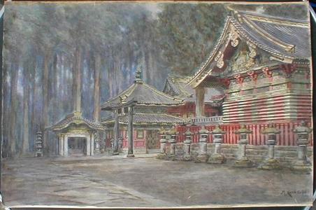 Kawakubo Masano: Shrine with Torii - Japanese Art Open Database