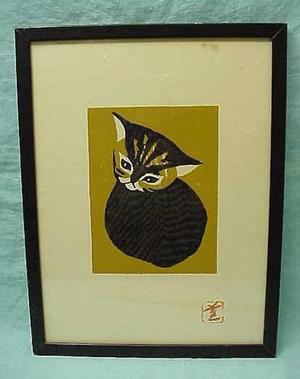 Kawano Kaoru: Cat - Japanese Art Open Database