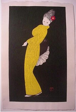 河野薫: Dancing Figure (Camellia) - Japanese Art Open Database