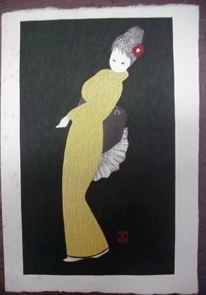 河野薫: Dancing Figure (Camellia) - Japanese Art Open Database