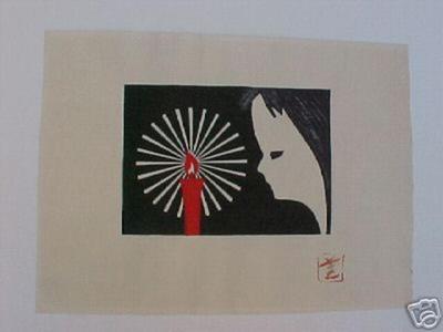 河野薫: Red Candle- chuban - Japanese Art Open Database