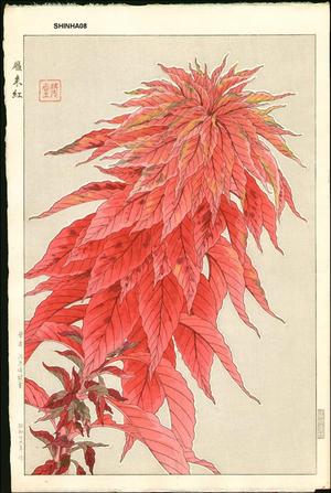 Kawarazaki Shodo: Hageitou- Red Amaranth - Japanese Art Open Database