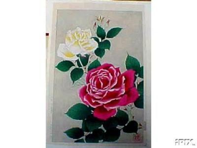 Kawarazaki Shodo: Roses - Japanese Art Open Database