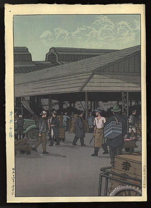 川瀬巴水: Central Market - Japanese Art Open Database