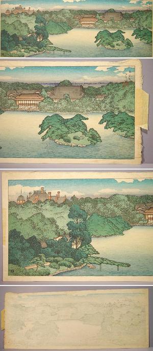 Kawase Hasui: Panoramic view of Iwasaki Family Villa — 大泉水の全景 - Japanese Art Open Database