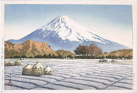 川瀬巴水: A frosty morning at Nagaoka in Izu Peninsula - Japanese Art Open Database