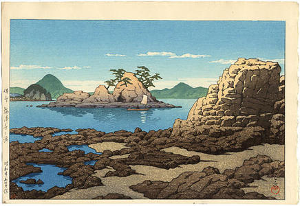 川瀬巴水: Baishinji Beach- Iyo Provence - Japanese Art Open Database