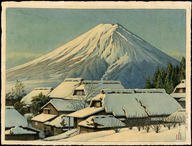 川瀬巴水: Clearing After a Snowfall, Yoshida - Japanese Art Open Database