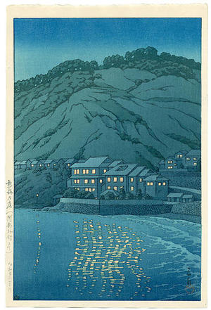 川瀬巴水: Evening in Atami, View From the Abe Inn - Japanese Art Open Database