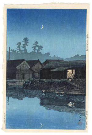 Kawase Hasui: Fishing Village, Arai, Enshu - Japanese Art Open Database