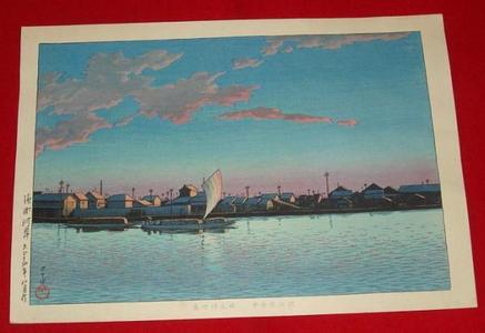 川瀬巴水: Hamacho River bank — 浜町河岸 - Japanese Art Open Database