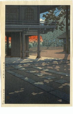 川瀬巴水: Heirinji Temple at Nobidome, Tokyo - Japanese Art Open Database