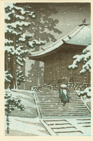 Kawase Hasui: Hiraizumi Konjikido Snow - Japanese Art Open Database