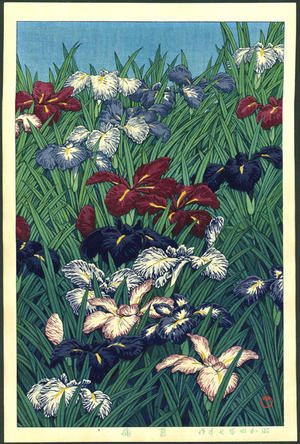 川瀬巴水: Iris Flowers - Japanese Art Open Database