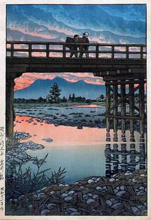 Kawase Hasui: Iwai Bridge, Nozu Sakuyama — 佐久山岩井橋 - Japanese Art Open Database