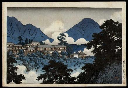 川瀬巴水: Kannonji Temple in Beppu- Kankaiji Temple - Japanese Art Open Database