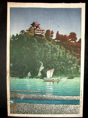 Japanese Print "Kiso River- at Inuyama" by Kawase Hasui, 川瀬巴水 (Kawase Hasui (川瀬巴水))