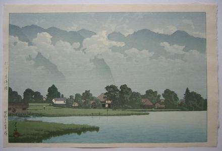 川瀬巴水: Lake Kizaki - Shinshu - Japanese Art Open Database