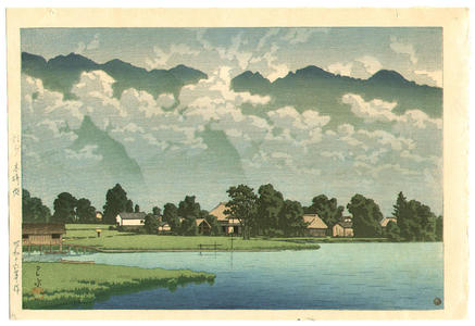 川瀬巴水: Lake Kizaki - Shinshu - Japanese Art Open Database
