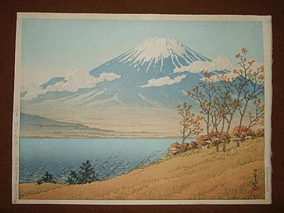 川瀬巴水: Lake Yamanaka- Fudozaka — 山中湖不動坂 - Japanese Art Open Database