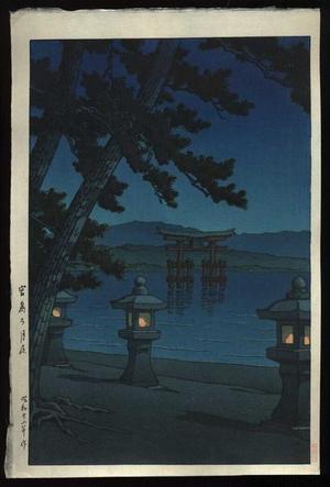 川瀬巴水: MOONLIGHT NIGHT AT MIYAJIMA - Japanese Art Open Database