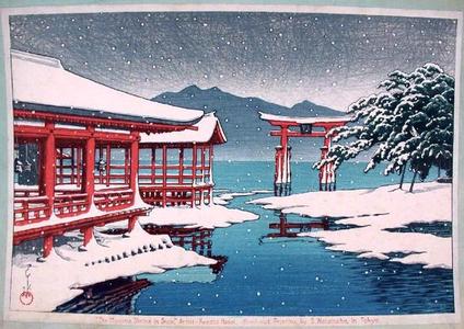 川瀬巴水: Miyajima Shrine in the Snow - Japanese Art Open Database