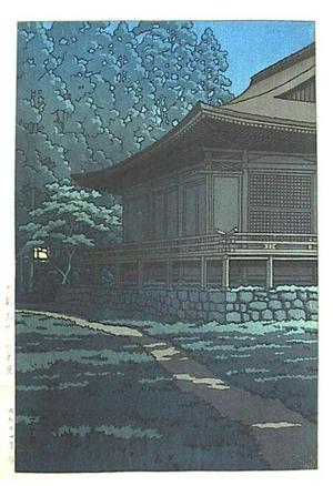 川瀬巴水: Moonlight at Sanzenin Shrine, Kyoto. SANZEN'IN SHRINE, OHARA, KYOTO - Japanese Art Open Database